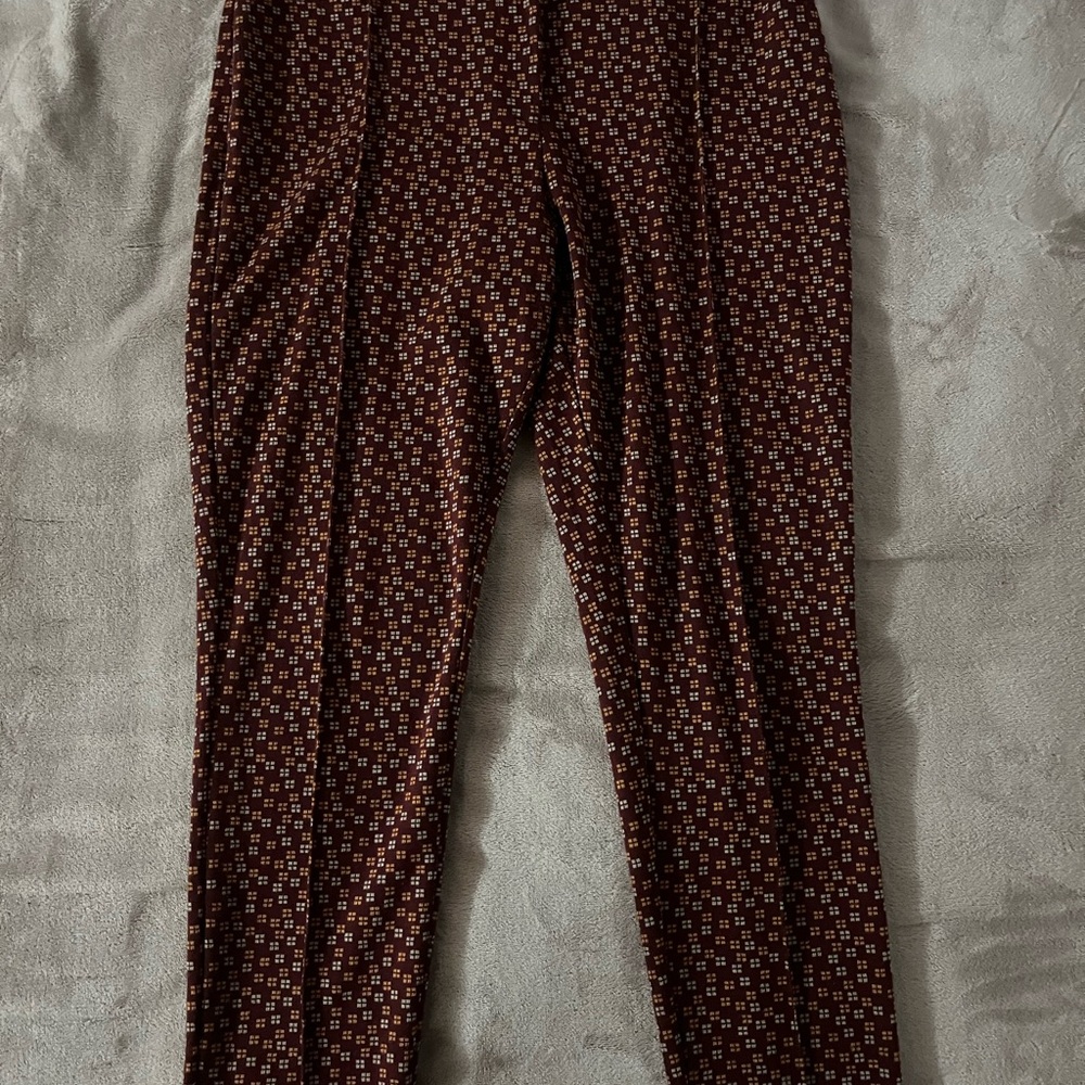 Red Brown Patterned Pants